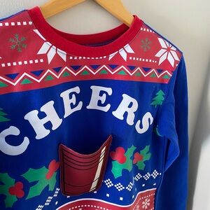Ugly Christmas sweatshirt w drink holder